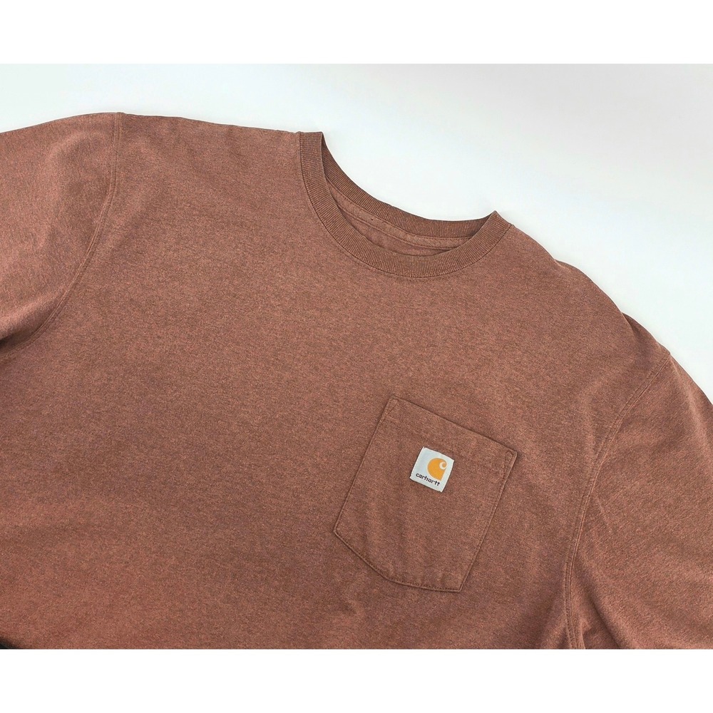 Carhartt Workwear Short Sleeve T-Shirt Men's XL Tall Brown Original Fit Pocket